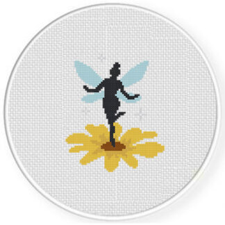 Yellow Flower Fairy Cross Stitch Pattern