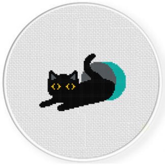 Black Cat In Can Cross Stitch Pattern