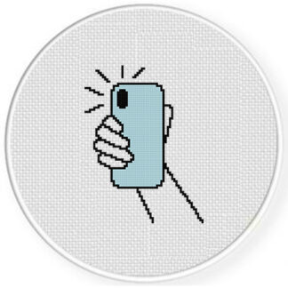 Holding Phone For Selfie Cross Stitch Pattern
