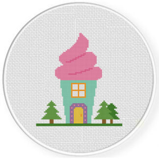 Ice Cream Sundae House Cross Stitch Pattern