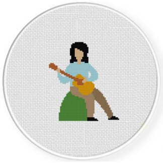 Playing Guitar Cross Stitch Pattern