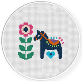 Swedish Folk Horse Cross Stitch Pattern