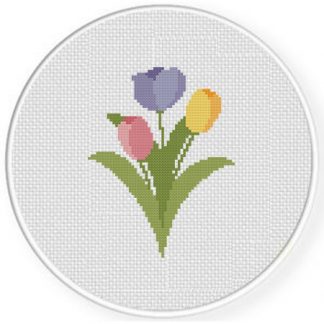 Colorful Tulip Bunch Cross Stitch Pattern – Daily Cross Stitch