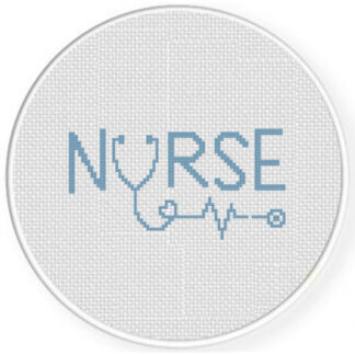 Nurse Stethoscope Cross Stitch Pattern