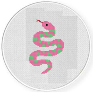 Pink Snake Cross Stitch Pattern