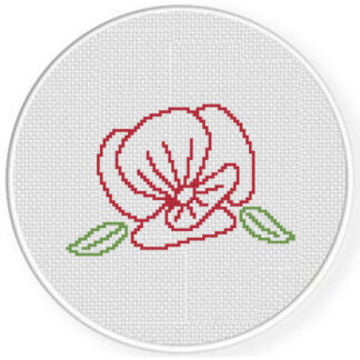 Poppy Outline Cross Stitch Pattern