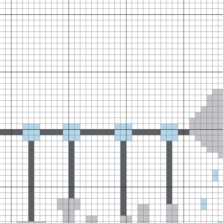 Rainy clothesline cross stitch pattern  daily cross stitch