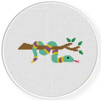 Snake On A Tree Branch Cross Stitch Pattern