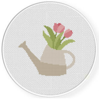 Sprinkler Tulips Cross Stitch Pattern