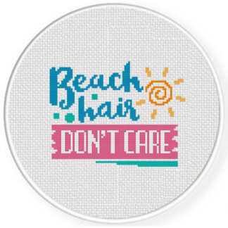 Beach Hair Don't Care Cross Stitch Pattern