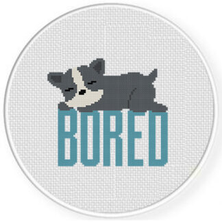 Bored Puppy Cross Stitch Pattern
