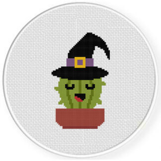 Cactus Witch Cross Stitch Pattern