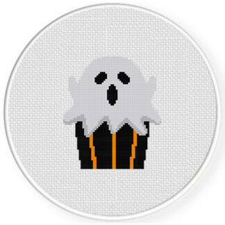 Ghost Cupcake Cross Stitch Pattern