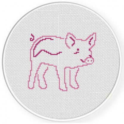 Lineart Pig Cross Stitch Pattern – Daily Cross Stitch