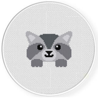 Peekaboo Raccoon Cross Stitch Pattern