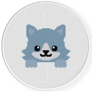 Peekaboo Wolf Cross Stitch Pattern