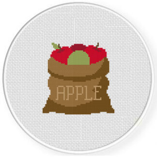 Sack Of Apples Cross Stitch Pattern