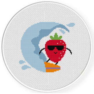 Strawberry Surfer Cross Stitch Pattern