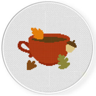 Autumn Cozy Cup Cross Stitch Pattern