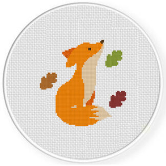 Autumn Rain Fox Cross Stitch Pattern
