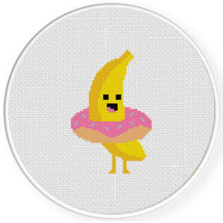 Banana Donut Cross Stitch Pattern