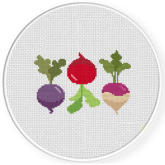 Beet, Radish And Turnip Cross Stitch Pattern