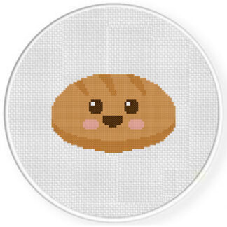 Cute Dinner Roll Cross Stitch Pattern