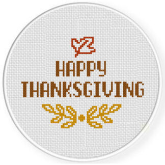Happy Thanksgiving Cross Stitch Pattern