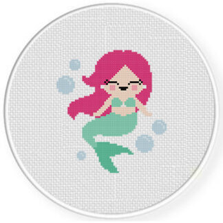 Mermaid Bubbles Cross Stitch Pattern
