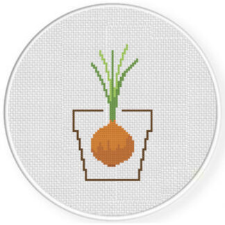 Potted Onion Cross Stitch Pattern