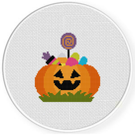 Pumpkin Candies Cross Stitch Pattern – Daily Cross Stitch