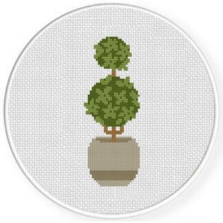 Round Topiary Tree Cross Stitch Pattern
