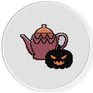 Spooky Teapot Cross Stitch Pattern