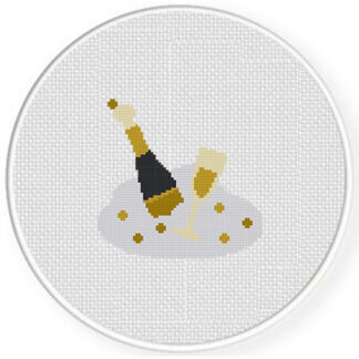 Bubbly Champagne Cross Stitch Pattern