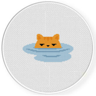 Cat In The Water Cross Stitch Pattern