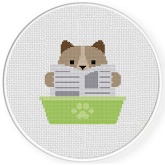 Cat Litter Business Cross Stitch Pattern