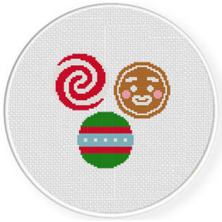 Christmas Badges Cross Stitch Pattern