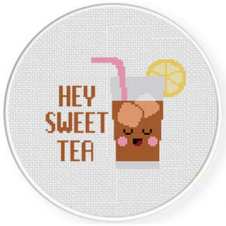 Hey Sweet Tea Cross Stitch Pattern