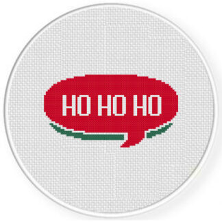 Ho Ho Ho Speech Bubble Cross Stitch Pattern