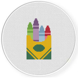 Kids Crayons Cross Stitch Pattern