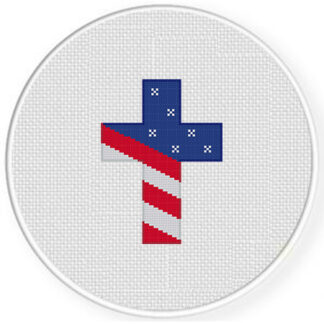 Memorial Day Cross Cross Stitch Pattern