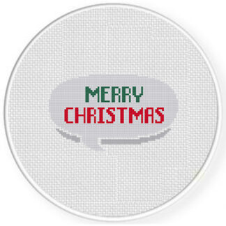 Merry Christmas Speech Bubble Cross Stitch Pattern