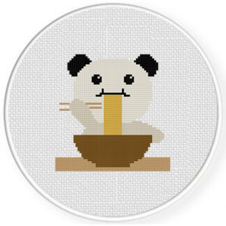 Noodle Slurping Cross Stitch Pattern