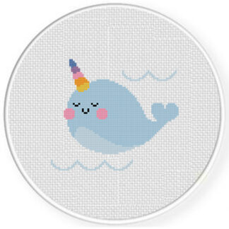 Rainbow Narwhal Cross Stitch Pattern