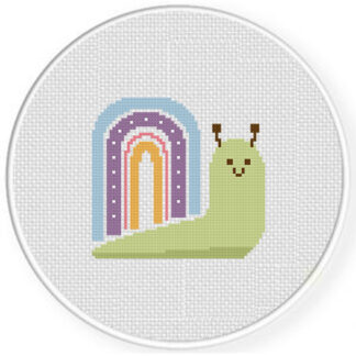 Rainbow Snail Cross Stitch Pattern