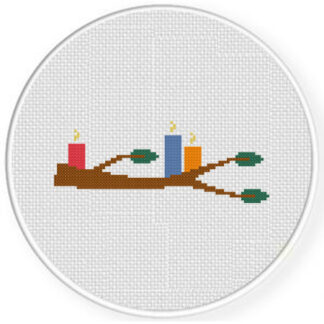 Candles On The Branch Cross Stitch Pattern