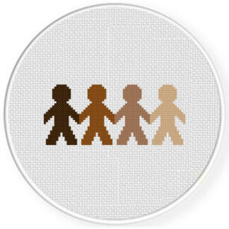 Diversity Chain People Cross Stitch Pattern
