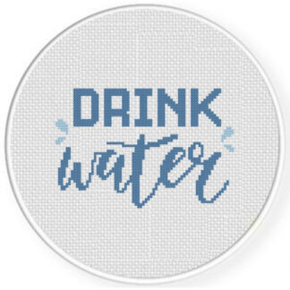 Drink Water Cross Stitch Pattern