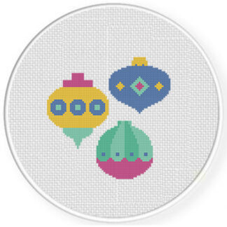 Festive Ornaments Cross Stitch Pattern