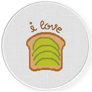 I Love Avocado Toast Cross Stitch Pattern
